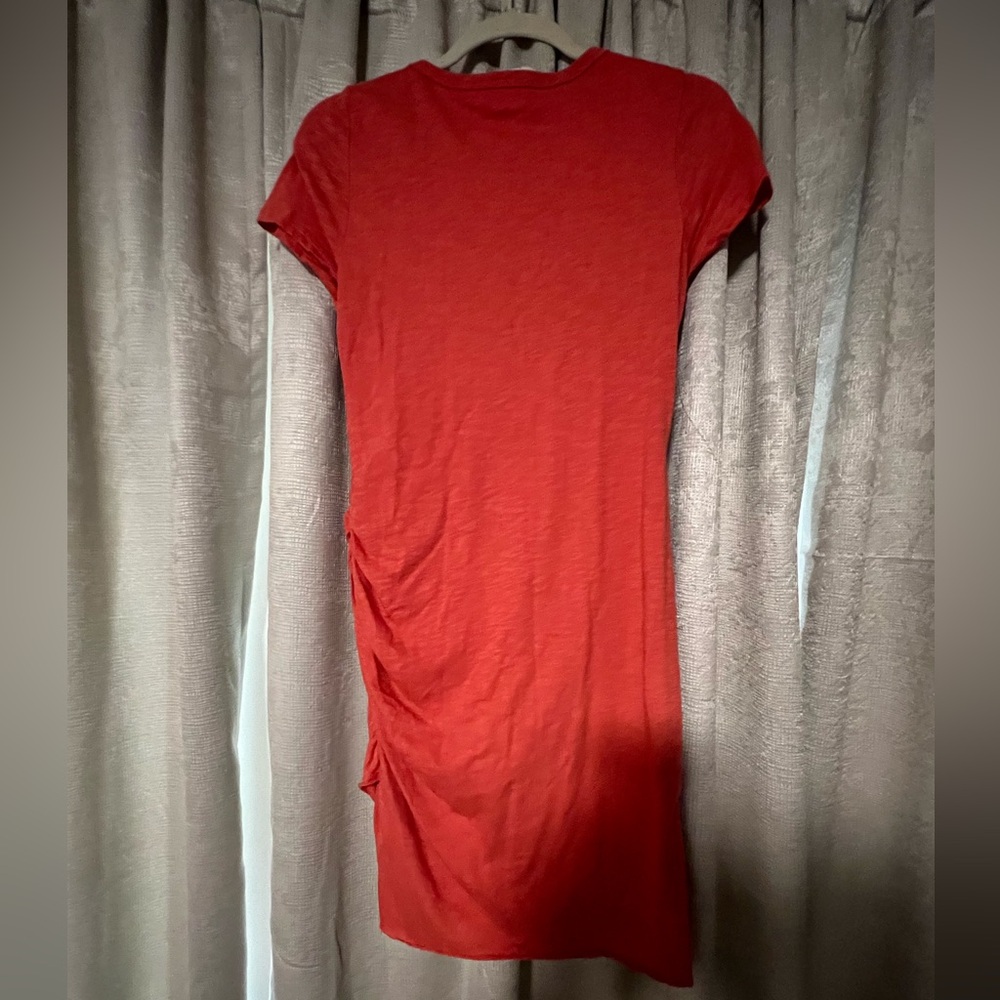 Coral/peach T shirt dress.